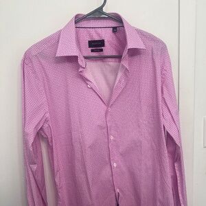 Pink mens bugatchi size 16 dress shirt